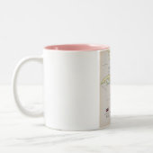 キューバ図解入りの、写真付きのの地図 ツートーンマグカップ (左)