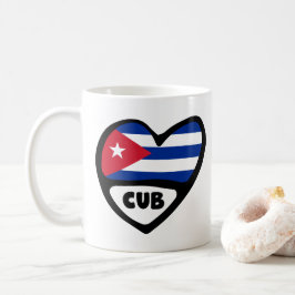 キューバ国コード国旗のハート、CUB コーヒーマグカップ