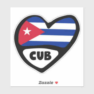 キューバ国コード国旗のハート、CUB シール