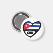 キューバ国コード国旗のハート、CUB マグネット (正面/裏面)