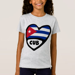 キューバ国コード国旗のハート、CUB Tシャツ