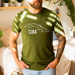 キューバ国地図キューバ国縁ど概要 Tシャツ