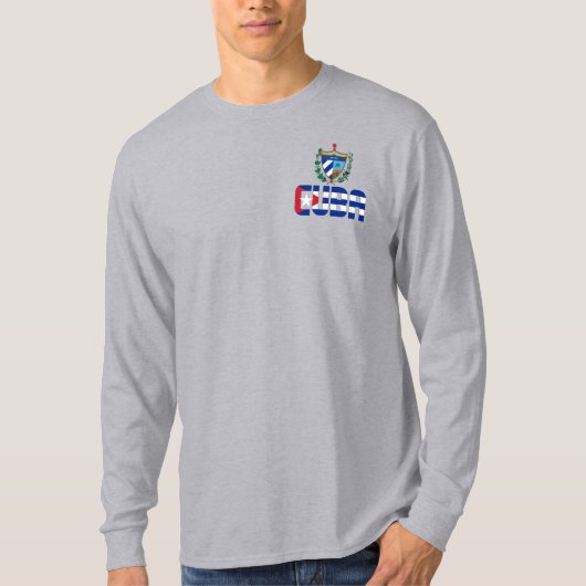 キューバ国旗とコート・オブ・アームズ・愛国心 Tシャツ (正面)