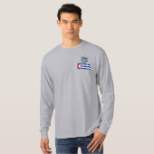 キューバ国旗とコート・オブ・アームズ・愛国心 Tシャツ (正面フル)