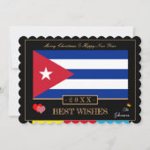 キューバ国旗と新年おめでとう最高の/希望カードキューバ シーズンカード (正面)