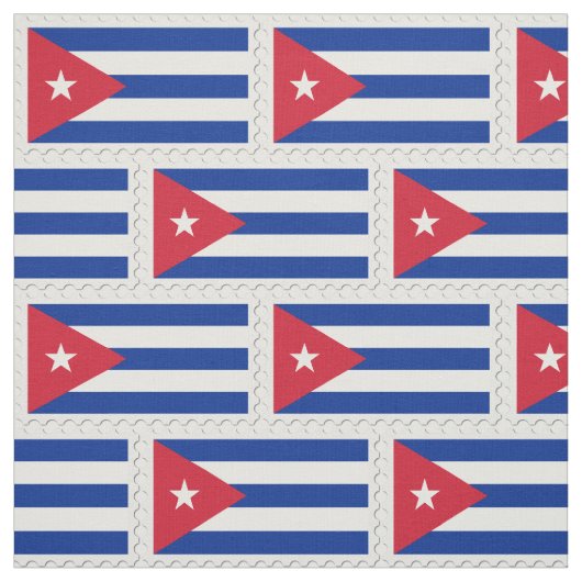 キューバ国旗のアート白い青い赤い星型 ファブリック (見本)