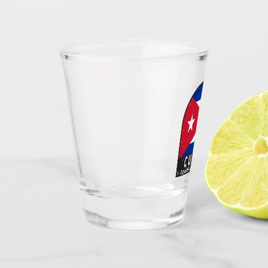 キューバ国旗のエンブレム動揺してヴィンテージ ショットグラス (左)