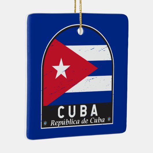 キューバ国旗のエンブレム動揺してヴィンテージ セラミックオーナメント (右)
