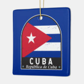 キューバ国旗のエンブレム動揺してヴィンテージ セラミックオーナメント (左)
