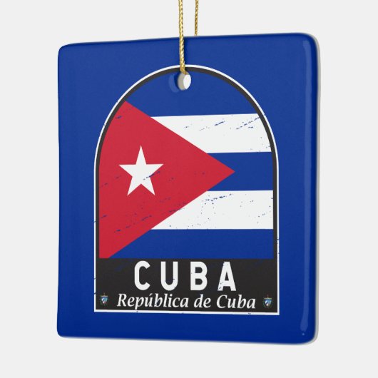 キューバ国旗のエンブレム動揺してヴィンテージ セラミックオーナメント (左)