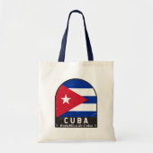 キューバ国旗のエンブレム動揺してヴィンテージ トートバッグ (正面)