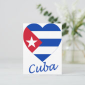 キューバ国旗のハート ポストカード (スタンド正面)