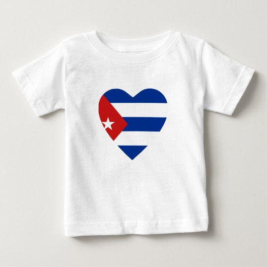 キューバ国旗のハートTシャツ ベビーTシャツ (正面)