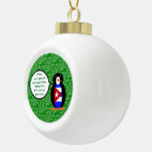 キューバ国旗の休日ペンギン語 セラミックボールオーナメント (右)