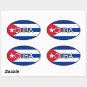 キューバ国旗の楕円 楕円形シール (シート)
