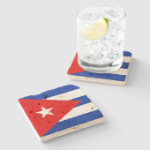 キューバ国旗の石コースター ストーンコースター (横)