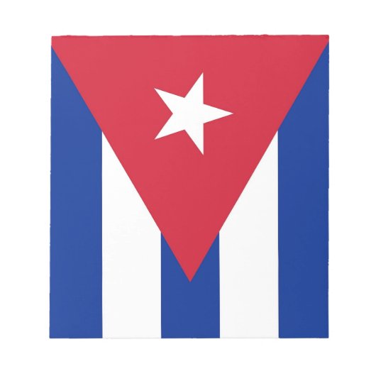 キューバ国旗を掲げたメモ帳 ノートパッド (正面)