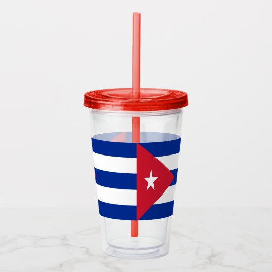 キューバ国旗を掲げた愛国的なアクリル製タンブラー アクリルタンブラー (右)