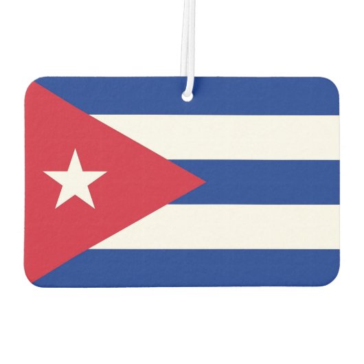 キューバ国旗を掲げた車の新入生 カーエアーフレッシュナー (裏面)