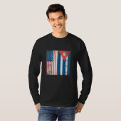キューバ国旗キューバ・アメリカ合衆国プライドルーツ男性の女性 Tシャツ (正面フル)