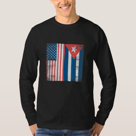 キューバ国旗キューバ・アメリカ合衆国プライドルーツ男性の女性 Tシャツ (正面)