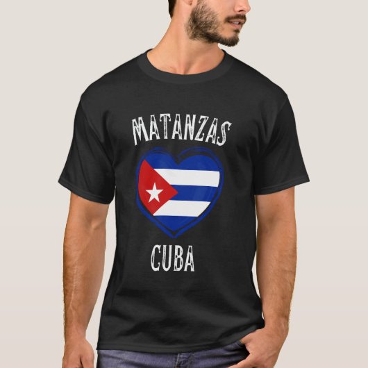キューバ国旗ハートマタンザスシティ Tシャツ (正面)