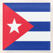 キューバ国旗 ガラスコースター (正面)