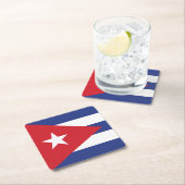 キューバ国旗 スクエアペーパーコースター (インサイチュ)