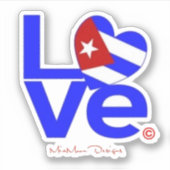 キューバ愛ステッカー シール (正面)