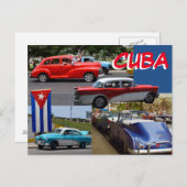 キューバ旧クラシック車ハのまわりにバナ ポストカード (正面/裏面)