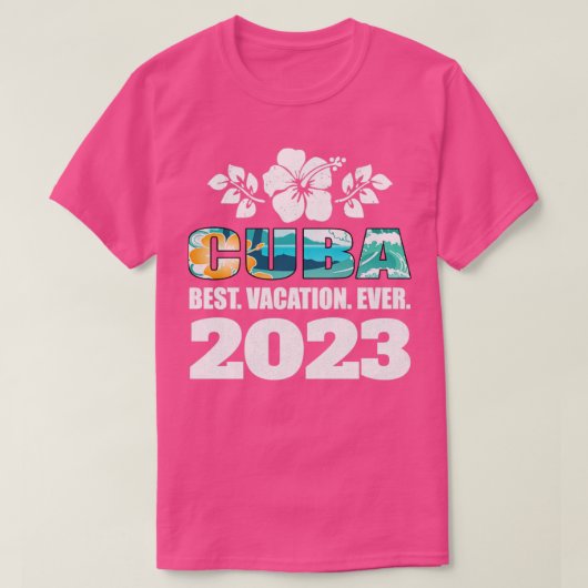 キューバ最高のバケーションエバー2023ファミリーバケーションスーヴ Tシャツ (デザイン正面)