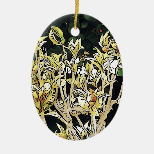 キューバ植物 セラミックオーナメント (正面)