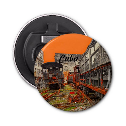 キューバ機関車と列車ワゴンボトル開設機 栓抜き (正面)