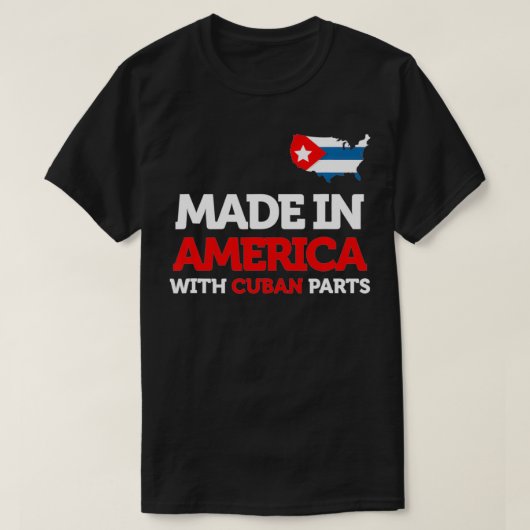 キューバ産のパーツを持つアメリカ製キューバ産アメリカ産ギフトフー Tシャツ (デザイン正面)