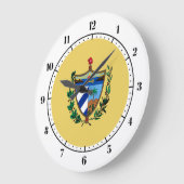 キューバ産の紋章 ラージ壁時計 (傾斜)