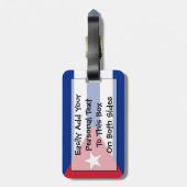 キューバ簡単ID個人の国旗 ラゲッジタグ (裏面縦)