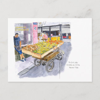 キューバ，オールドハバナの果物売り ポストカード