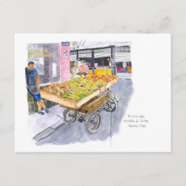 キューバ，オールドハバナの果物売り ポストカード