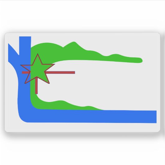 キューバ，クマナヤグア国旗 シール (正面)
