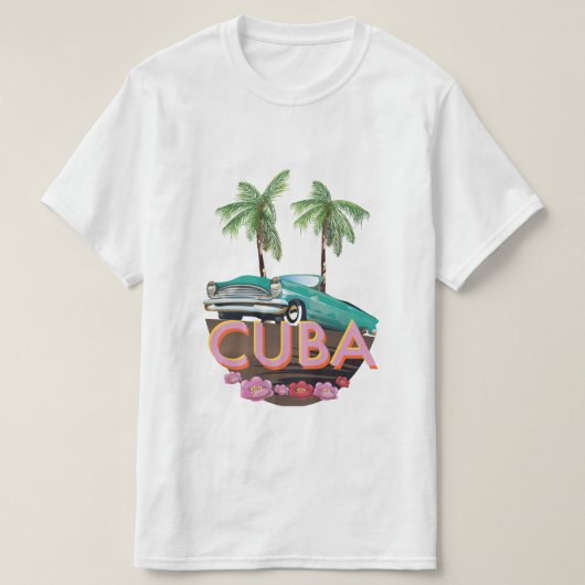 キューバ クラシックカー ロゴ Tシャツ (デザイン正面)