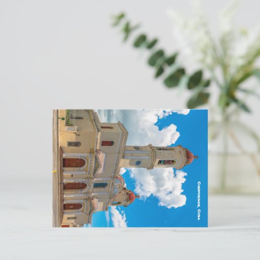 キューバ,シエンフエゴ:植民地時代のカトリック大聖堂 ポストカード (スタンド正面)