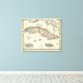 キューバ、ジャマイカ、プエルトリコ キャンバスプリント (インサイチュ (ウッドフロア))