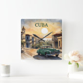 キューバ スクエア壁時計 (ホーム)
