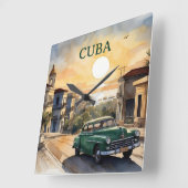 キューバ スクエア壁時計 (傾斜)