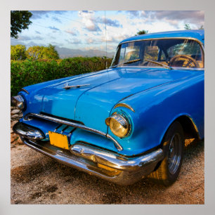 キューバ,トリニダードの古いアメリカのクラシック車 ポスター