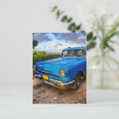 キューバ，トリニダードの古いアメリカのクラシック車 ポストカード (スタンド正面)