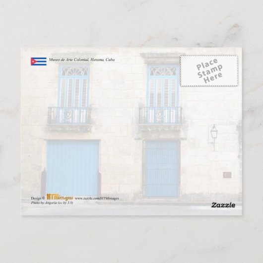 キューバ、ハバナの植民地時代の美術館 ポストカード (裏面)