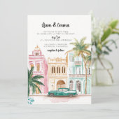 キューバ ハバナ ヴィンテージ ウェディング インビテーション (スタンド正面)