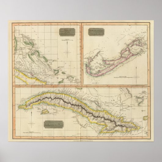 キューバ、バハマI、バミューダス ポスター (正面)