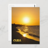 キューバ，バラデロの夕日 ポストカード (正面/裏面)